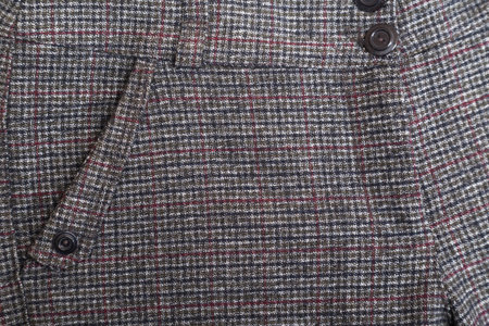 Fabric plaid gray trousersの写真素材