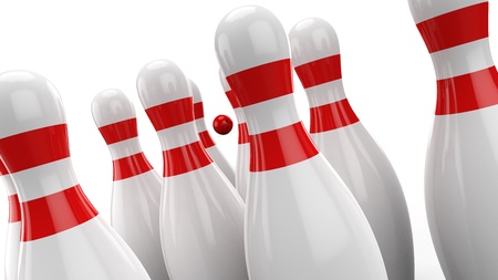 3d Bowling pin on white backgroundの写真素材