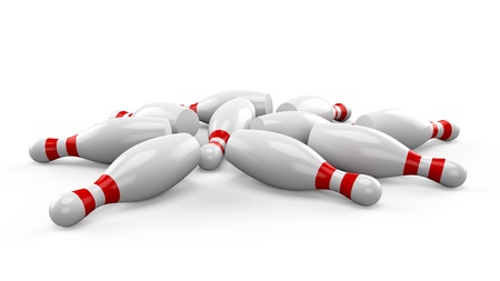 3d Bowling pin on white backgroundの写真素材