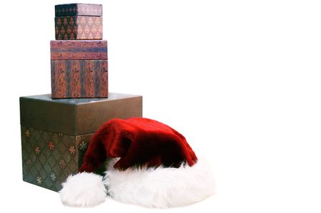 Christmas vignette with copy space, isolated on white.の写真素材