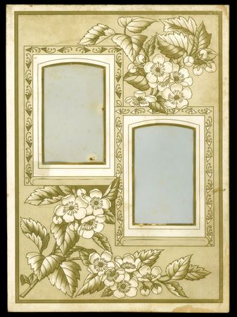 Victorian-era paper photo album page.の写真素材