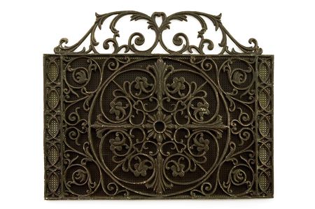 Victorian-era iron household wall grille for heating and cooling air exchange.の写真素材