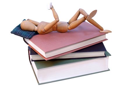 Art model interacting with books.の写真素材