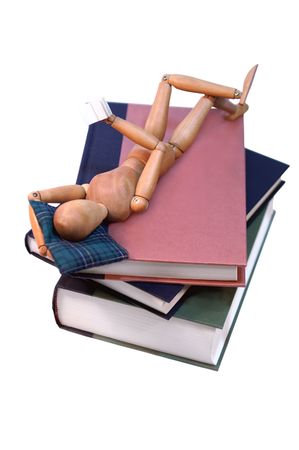 Art model interacting with books.の写真素材