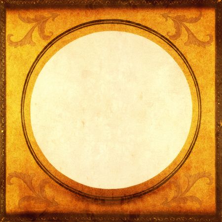 Antique frame with old paper insert.の写真素材