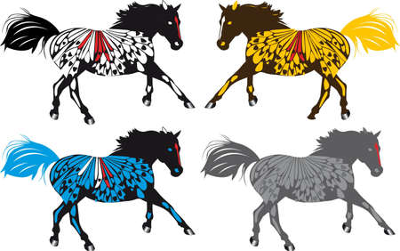 running horsesのイラスト素材