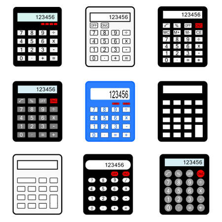 vector set of calculators of various typesのイラスト素材