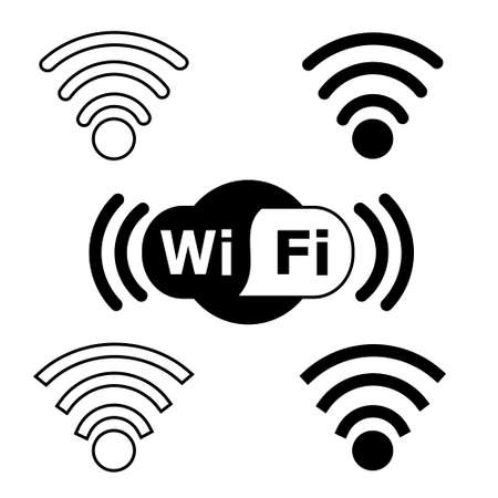Vector wifi icon with various stylesのイラスト素材