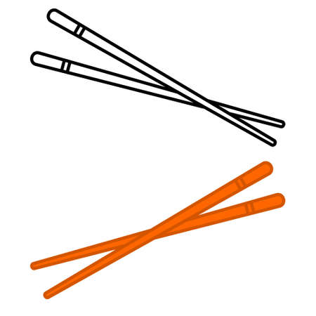Vector illustration of chopsticks on white backgroundのイラスト素材
