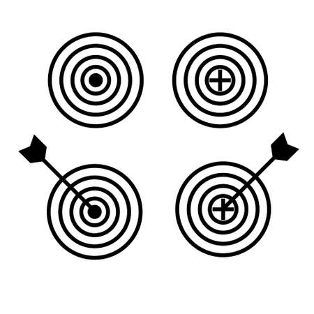 Set of vector target with arrowのイラスト素材