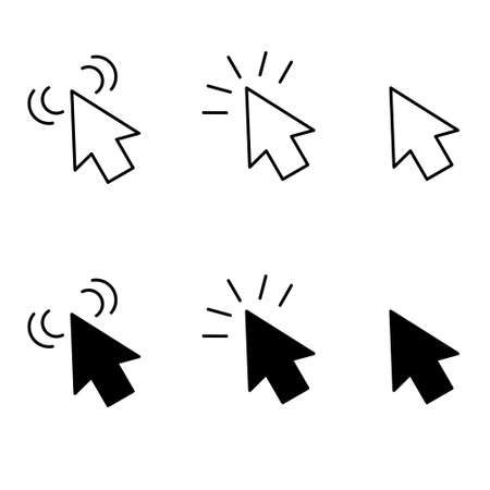 Pointer arrow icons set. click icon vector. cursor icon vectorのイラスト素材