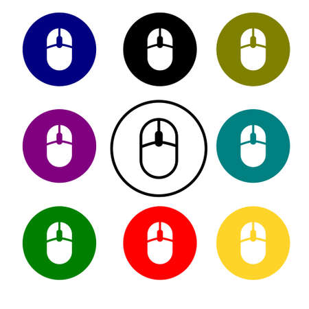 Set vector of computer mouse flat icons for webのイラスト素材