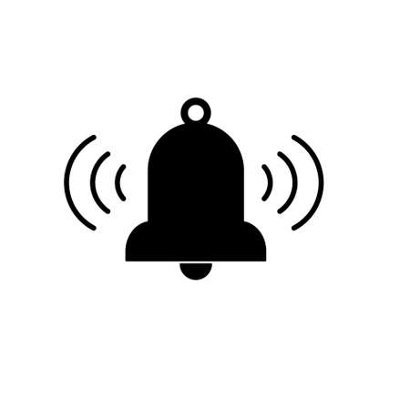silhouette of a bell. Vector icon of alarm isolated on whiteのイラスト素材