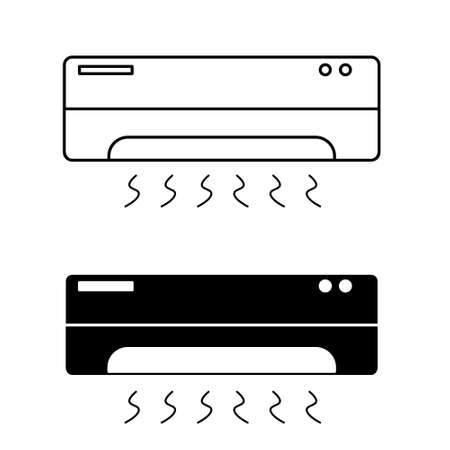vector illustration of air conditioning. AC icon isolated on whiteのイラスト素材