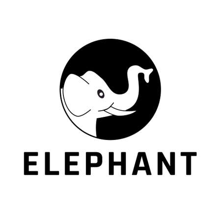 Vector illustration of a cute calf's head in a black circle. Suitable for company logoのイラスト素材