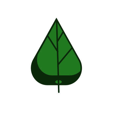 Green leaf 3D illustration.  Eco green logoのイラスト素材