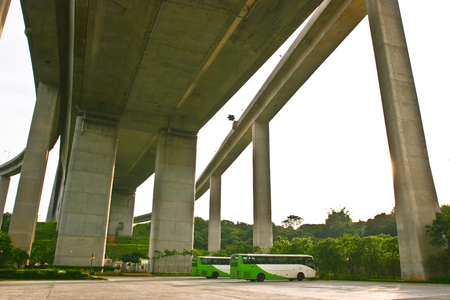A view from bottom of bridgeの写真素材