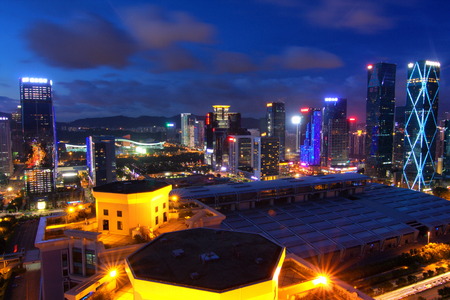 Night view of Shenzhenのeditorial素材