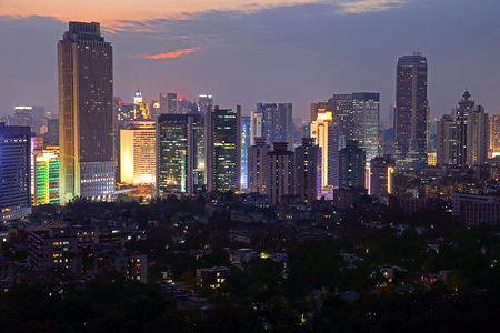 East night scene of Guangzhou ring cityのeditorial素材