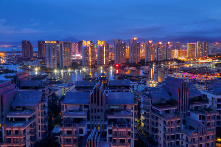 Sanya City Scenery night sceneの写真素材