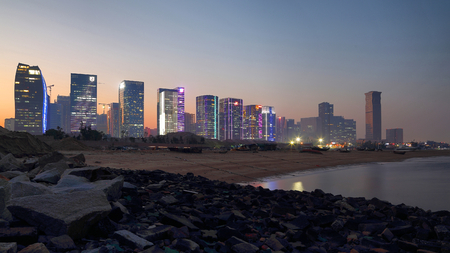 Xiamen Guanyin Mountain Beach City Sceneryのeditorial素材