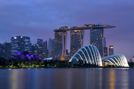 The city scenery of Marina bay of Singaporeのeditorial素材