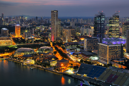 night view in Singaporeのeditorial素材