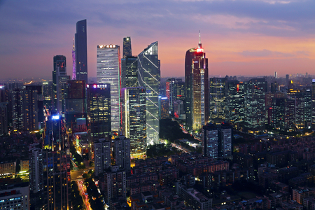 Guangzhou Zhujiang New Town night viewのeditorial素材