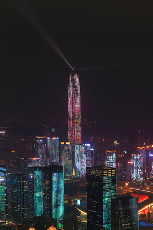 Shenzhen Futian Central District Light Showのeditorial素材