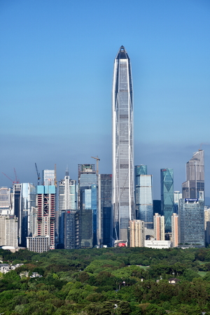 Shenzhen Futian Central District urban architecture sceneryのeditorial素材