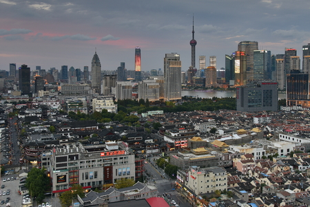 Shanghai urban city Night Sceneのeditorial素材