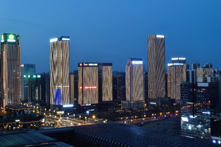 Guiyang Guizhou City scenery at nightのeditorial素材