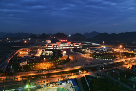 Guiyang North Station City Scenery Night Sceneのeditorial素材