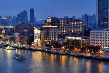 Night view of South Building along Jiangxi Road, Guangzhou