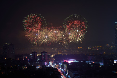 Changsha Orange Island Fireworksのeditorial素材