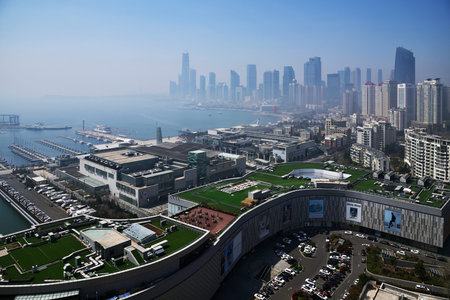 Qingdao Fushan Bay coastal city architectural scenery