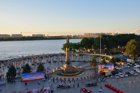 Harbin Flood Control Victory Memorial Tower Square Cityscape