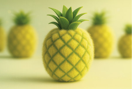 Orange fruit on the table in the garden. 3d rendering.の素材