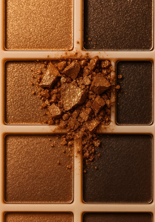 close up of  a chocolate eyeshadow palette for make upの素材