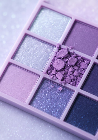 eyeshadow palette on a white background, closeup of photoの素材