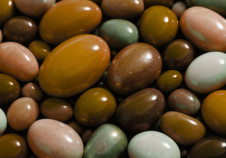 Colorful chocolate candies as background, closeup of photo.の素材