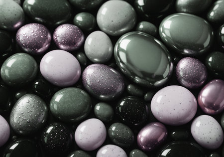 Colorful chocolate candies background. Top view. Toned.の素材