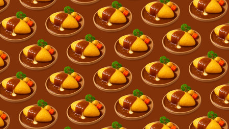 Seamless pattern with traditional indian dussehra sweets.の素材