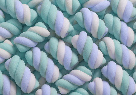 Blue and white marshmallows as a background. Close up.の素材