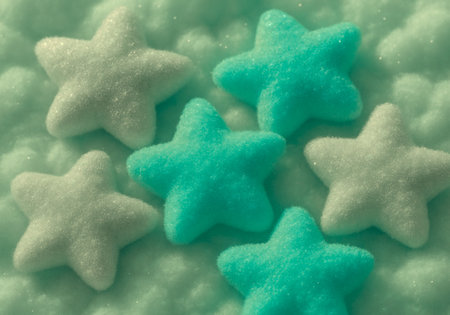 Candy in shape of stars. Selective focus. Toned.の素材