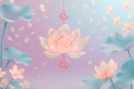 Beautiful lotus flower with pastel color background, stock photoの素材