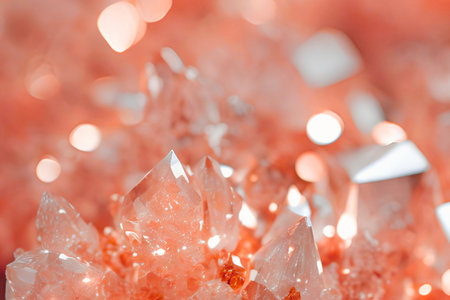 Close-up of a crystal on a pink background with bokehのeditorial素材