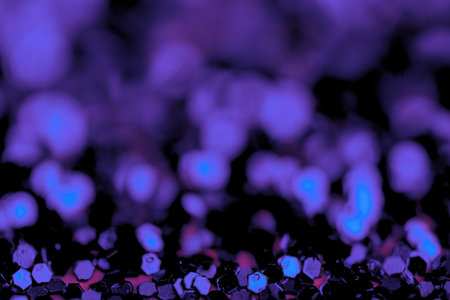 Abstract background with bokeh defocused lights. Purple and blue.