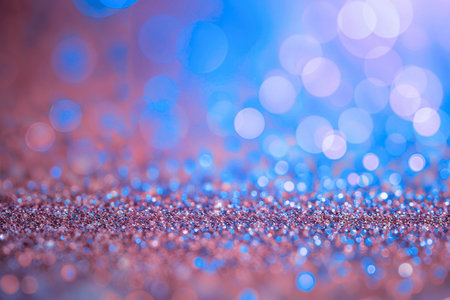 glitter vintage lights background. silver, blue and purple. de-focusedのeditorial素材
