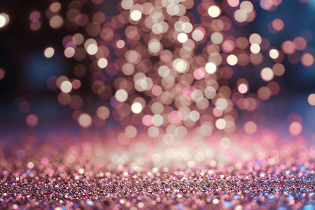 glitter vintage lights background. silver, gold and purple. de-focusedの写真素材